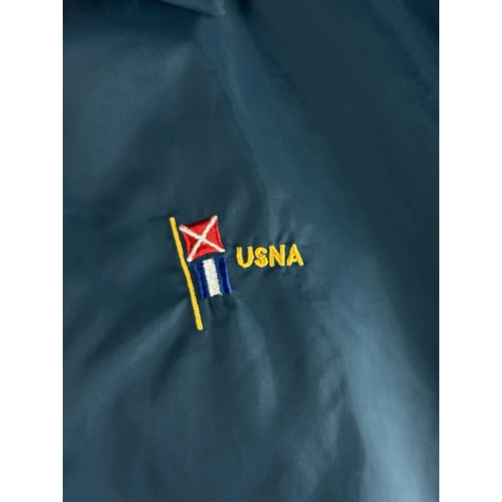 SPORTSMASTER Vintage USNA Windbreaker Mens M Teal Coach Jacket Made USA 30in
